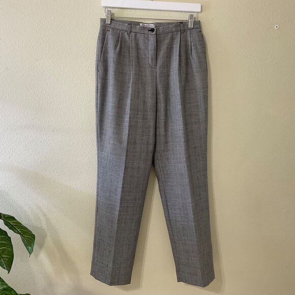 Pendleton pants Trousers womens Sz. 8 Gray Glen Plaid Virgin Wool office career - Picture 1 of 12